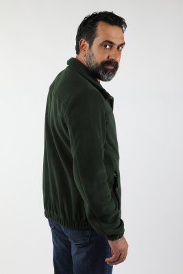 Erkek Fermuarlı Polar Yeşil - Thumbnail