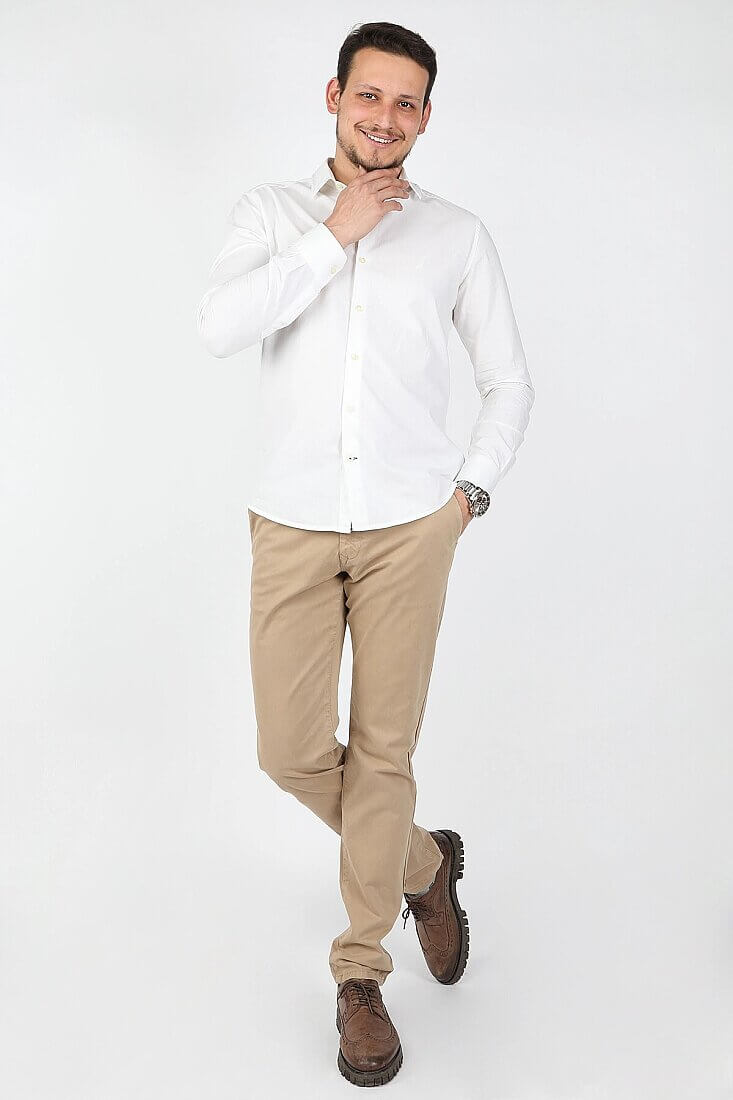 Erkek Fleto Cep Gabardin Pantolon Bej - 1