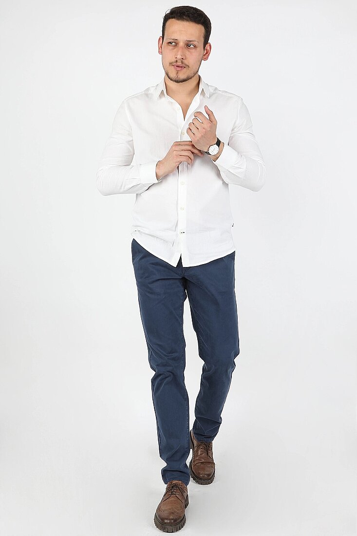 Erkek Fleto Cep Gabardin Pantolon Lacivert - 1