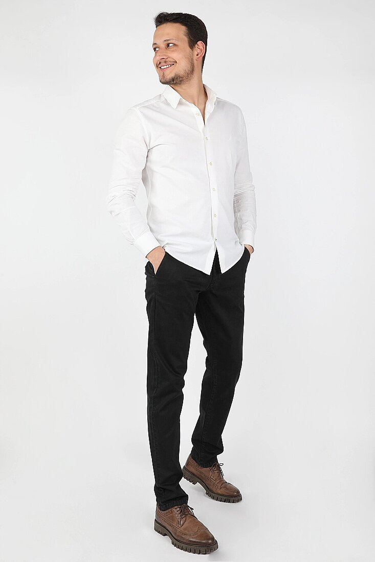 Erkek Fleto Cep Gabardin Pantolon Siyah - 1