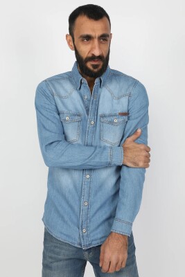 Erkek Gömlek Açık Mavi - Thumbnail