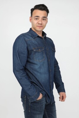 Erkek Gömlek Koyu Mavi - Thumbnail