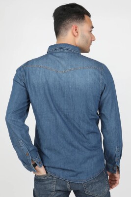 Erkek Gömlek Orta Mavi - Thumbnail