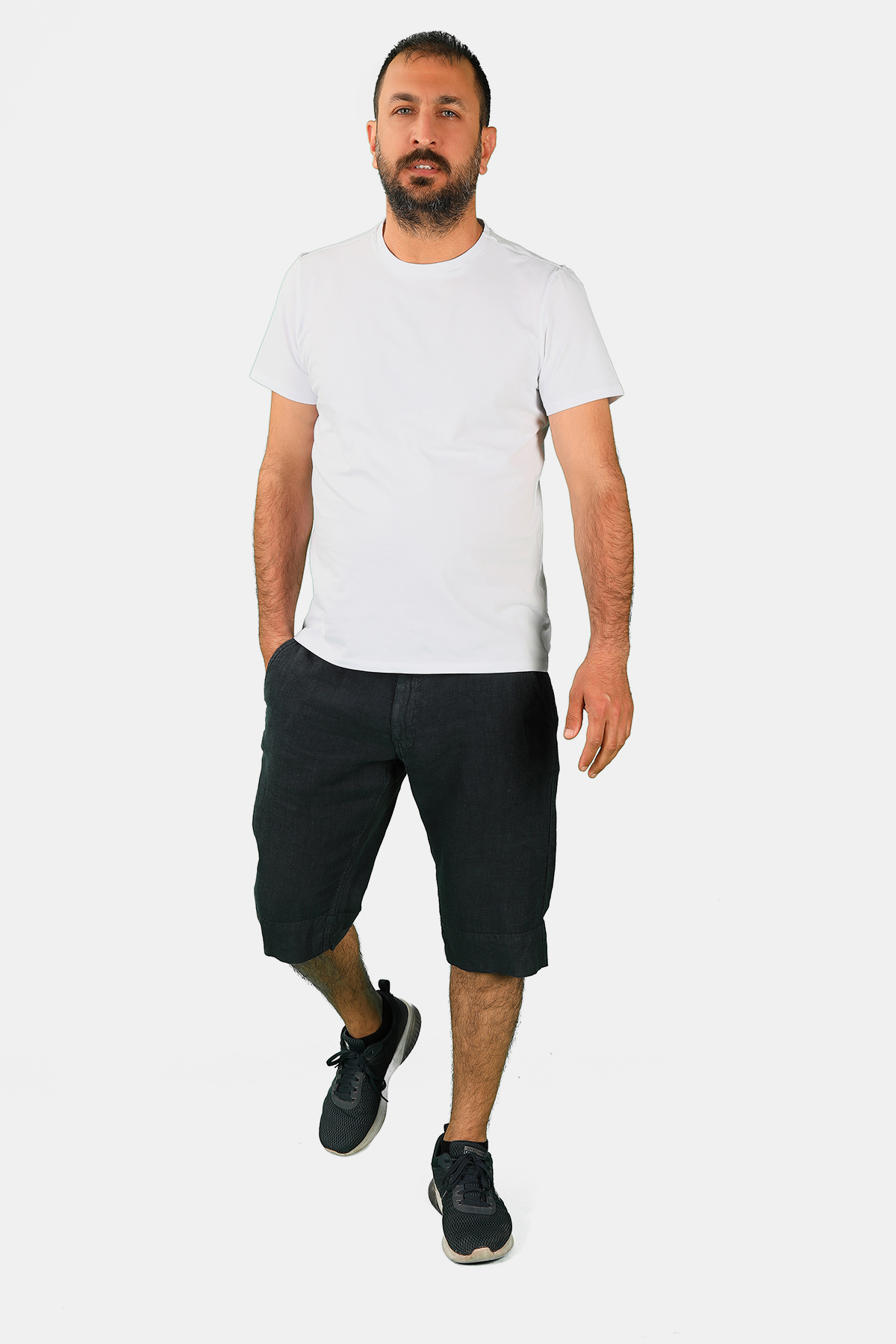 Balins - Erkek Keten Kapri Lacivert