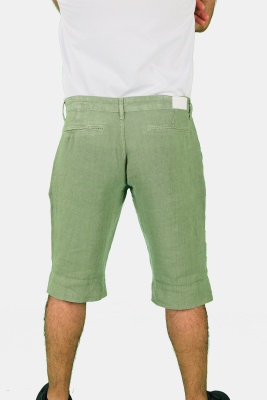 Erkek Keten Kapri Yeşil - Thumbnail