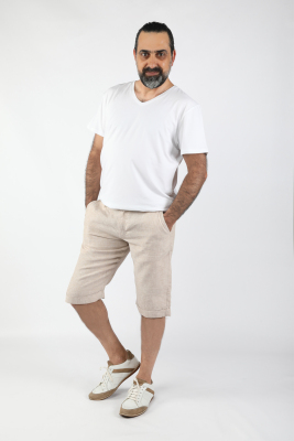 Balins - Erkek Keten Şort Kahverengi