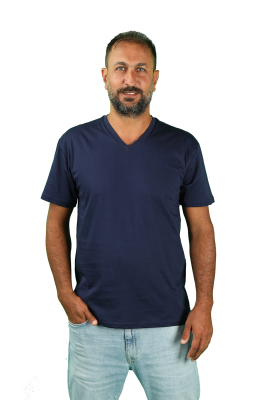 ERKEK KISA KOLLU V YAKA TİŞÖRT - Thumbnail