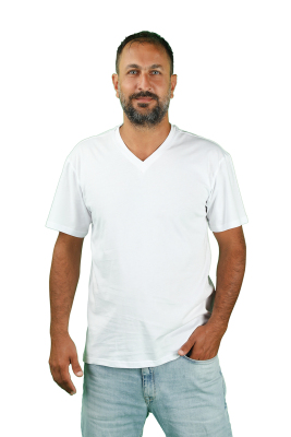 ERKEK KISA KOLLU V YAKA TİŞÖRT - Thumbnail