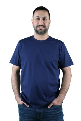 Erkek Koton Bisiklet Yaka Kısa Kollu Tişört - Thumbnail