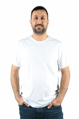 Erkek Koton Bisiklet Yaka Kısa Kollu Tişört - Thumbnail