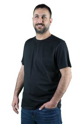 Erkek Koton Bisiklet Yaka Kısa Kollu Tişört - Thumbnail