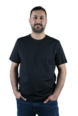 Erkek Koton Bisiklet Yaka Kısa Kollu Tişört - Thumbnail