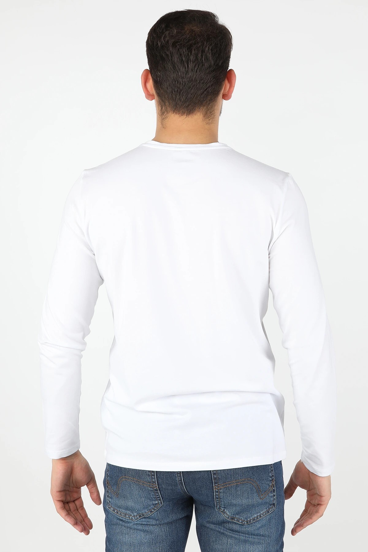 Erkek Süprem Bisiklet Yaka Tişört Beyaz Erkek Süprem Bisiklet Yaka Tişört Beyaz