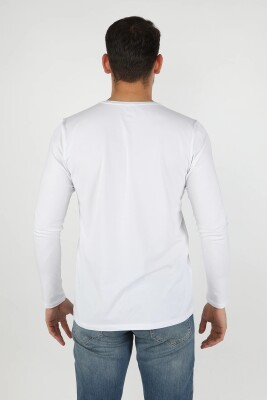 Erkek Süprem Uzun Kollu Tişört Beyaz - Thumbnail