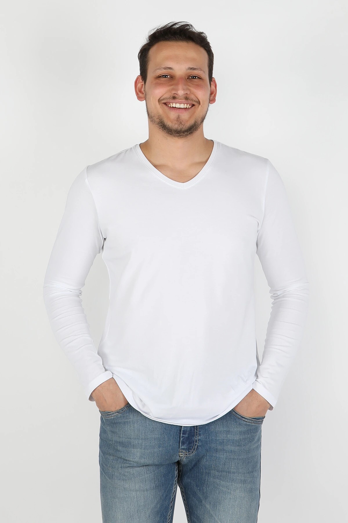 Balins - Erkek Süprem Uzun Kollu Tişört Beyaz