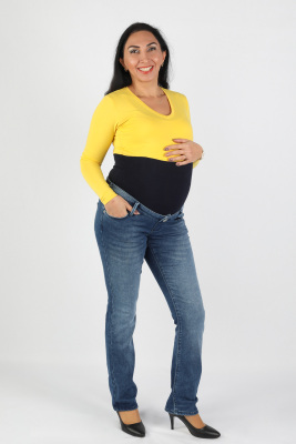 Hamile Şardonlu Kot Pantolon Açık Mavi - Thumbnail