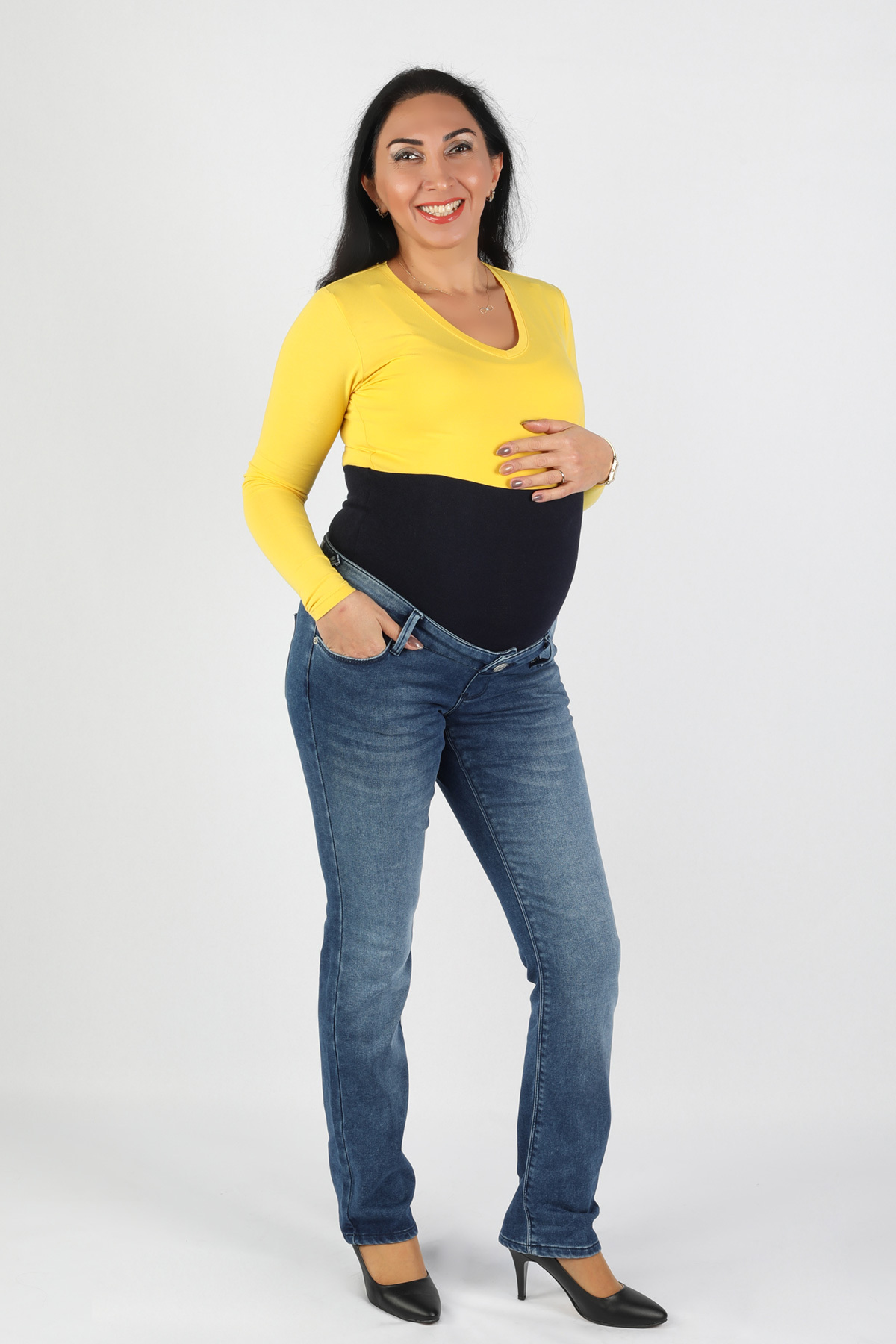 Balins - Hamile Şardonlu Kot Pantolon Açık Mavi