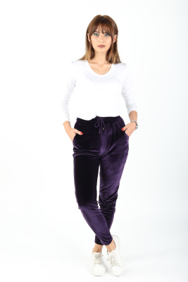 Kadife Pantolon Mor - Thumbnail