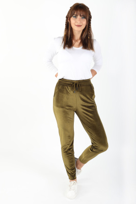 Kadife Pantolon Yeşil - Thumbnail