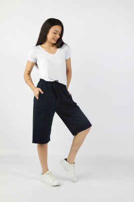 Kadın 2 İplik Kapri Lacivert - Thumbnail