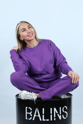 Kadın 2 İplik Şardonlu Sweat - Thumbnail