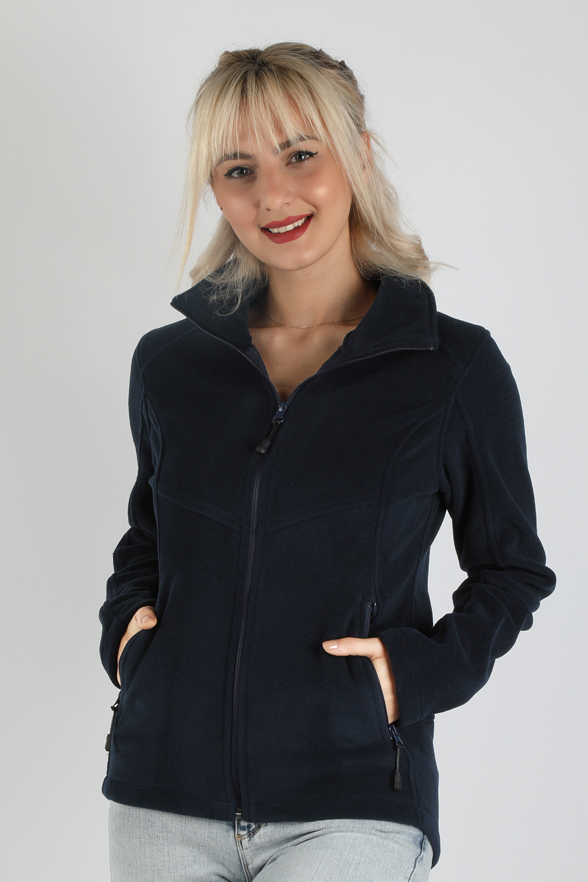 Balins - Kadın Balıkçı Fermuarlı Sweatshirt Lacivert