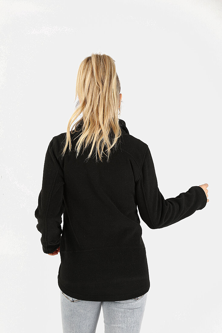 Kadın Balıkçı Fermuarlı Sweatshirt Siyah - 2