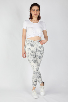 Kadın Baskılı Pantolon Gri - Thumbnail