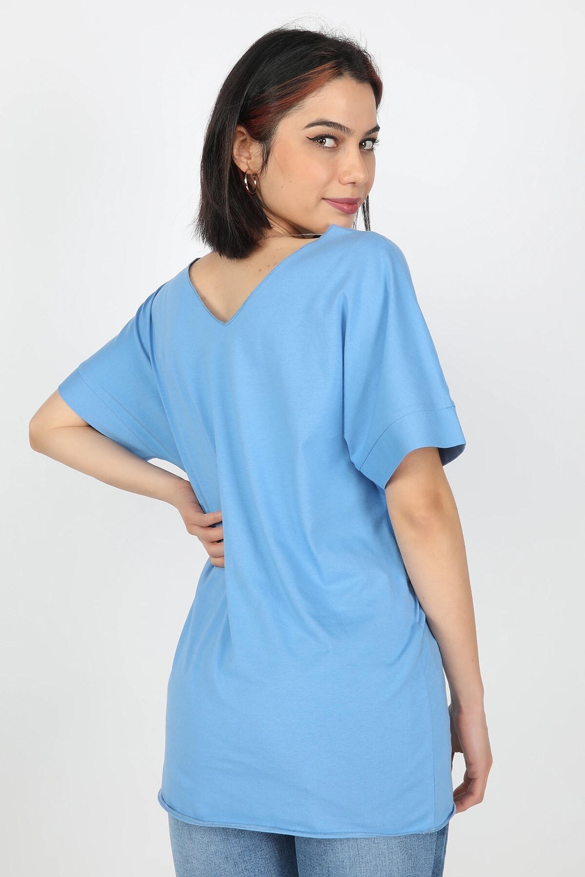 Kadın Baskılı Tshirt Mavi Kadın Baskılı Tshirt Mavi