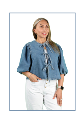 Kadın Önden Bağlamalı Gömlek - Thumbnail