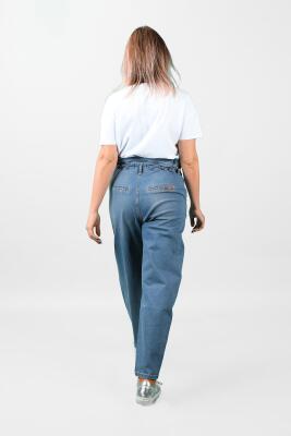 Kadın Beli Lastikli Kot Pantolon 2JA/5910 - Thumbnail