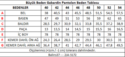 Kadın Büyük Beden Gabardin Pantolon Lacivert - Thumbnail