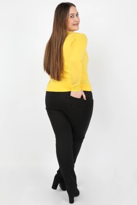 Kadın Büyük Beden Gabardin Pantolon Siyah - Thumbnail