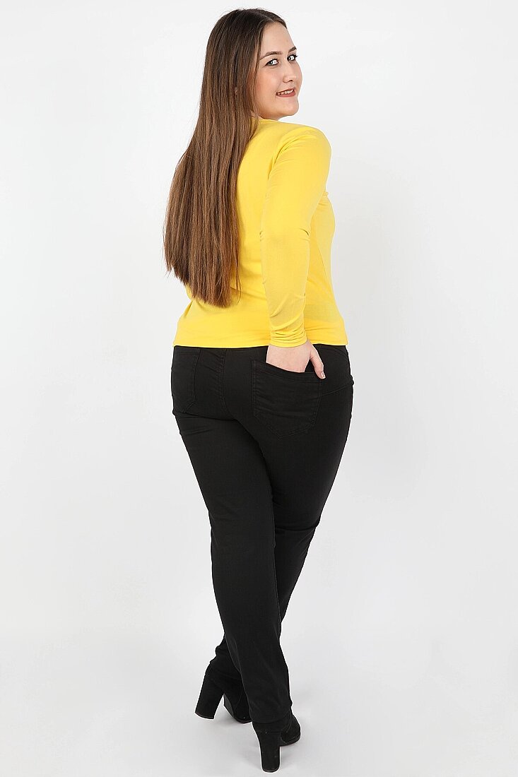 Kadın Büyük Beden Gabardin Pantolon Siyah - 2