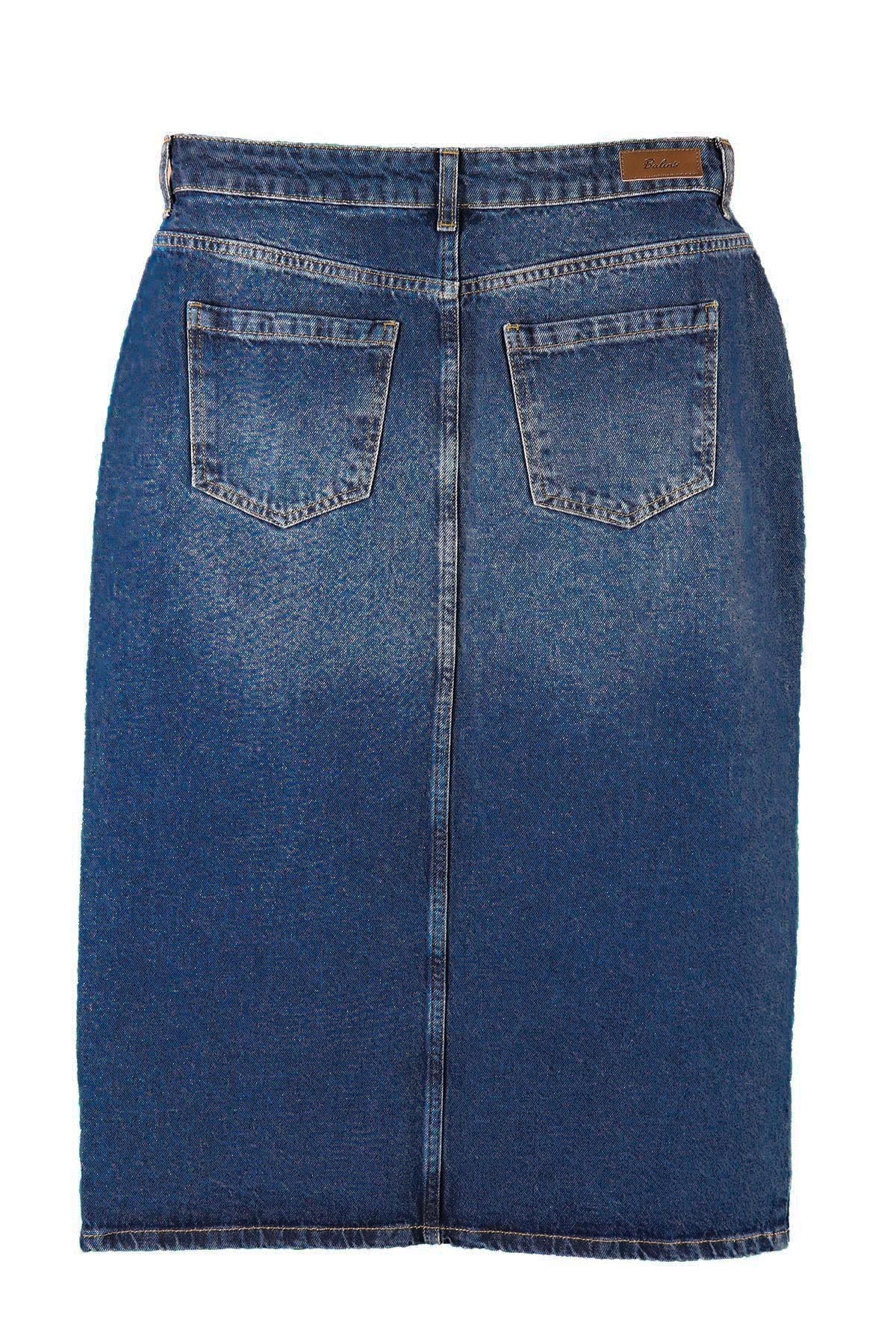 Kadın Büyük Beden Kot Etek Kadın Büyük Beden Kot Etek