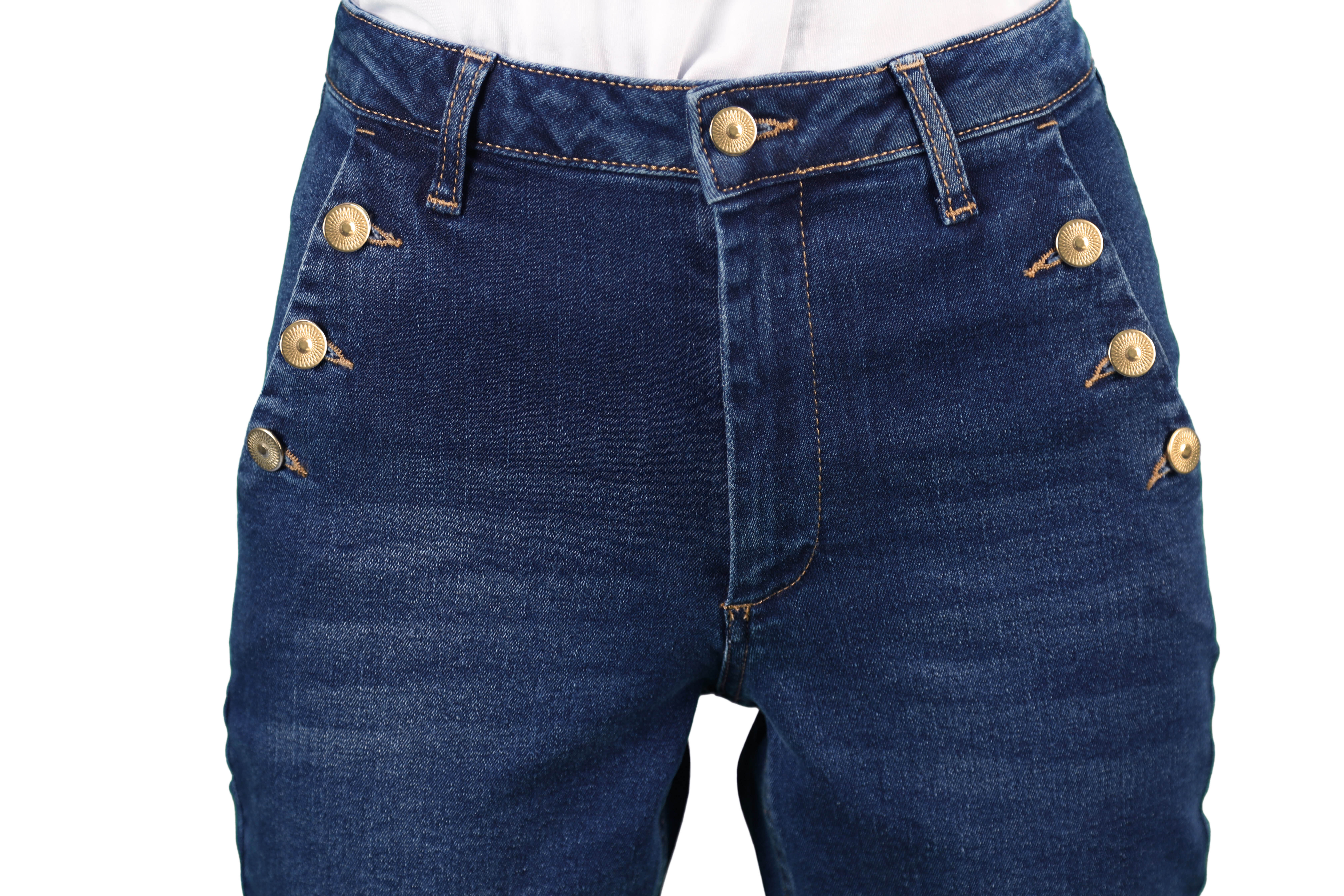 Kadın Cebi Düğme Detaylı Kot Pantolon Kadın Cebi Düğme Detaylı Kot Pantolon