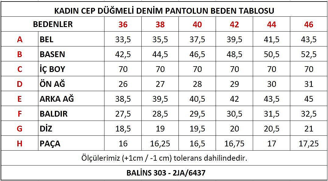 Kadın Cebi Düğme Detaylı Kot Pantolon- - 3
