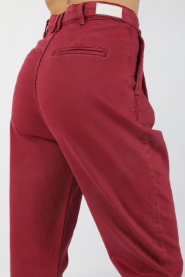 Kadın Chino Gabardin Pantolon Bordo - Thumbnail