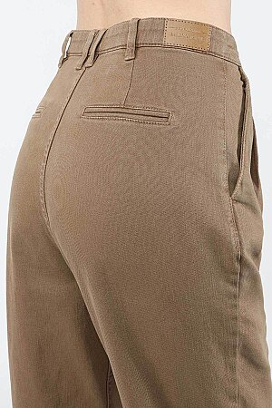 Kadın Chino Gabardin Pantolon Kahverengi - 2