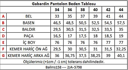 Kadın Chino Gabardin Pantolon Kahverengi - 3