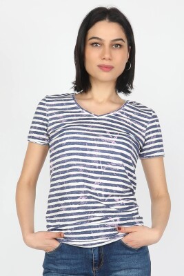 Balins - Kadın Çizgili Tişört Çizgili