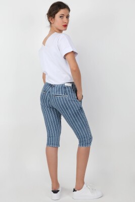 Kadın Düz Çizgili Capri DüzÇizgili - Thumbnail