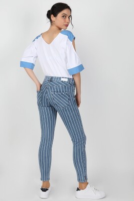 Kadın Düz Çizgili Pantolon DüzÇizgili - Thumbnail