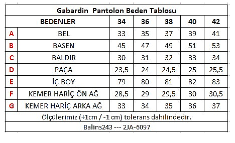 Kadın Gabardin Pantolon Bej -2JA/6097.Bej - 3