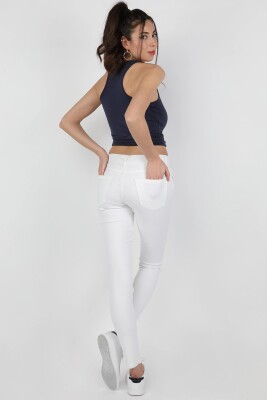 Kadın Gabardin Pantolon Beyaz - Thumbnail