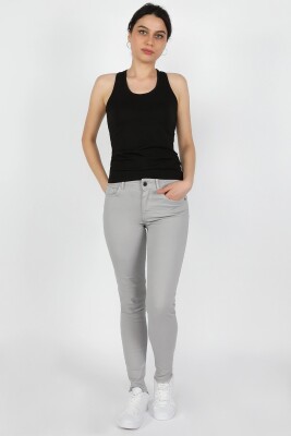 Kadın Gabardin Pantolon Gri - Thumbnail