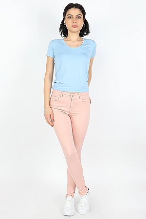 Kadın Gabardin Pantolon Pembe - 1