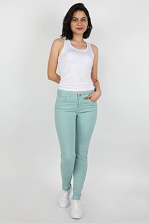 Kadın Gabardin Pantolon Su Yeşili - 1