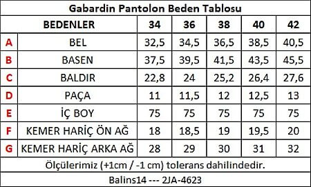 Kadın Gabardin Pantolon Turkuaz - 6