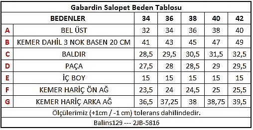 Kadın Gabardin Salopet Bej - 3